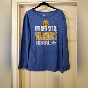 adidas Blue Golden State Warriors Long Sleeve Tee